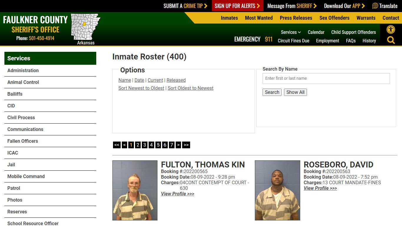 Inmate Roster - Faulkner County Sheriff's Office